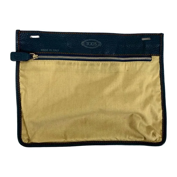 Tod’s Blue Pebbled Leather Belted Shoulder Bag EUC - Picture 12 of 16